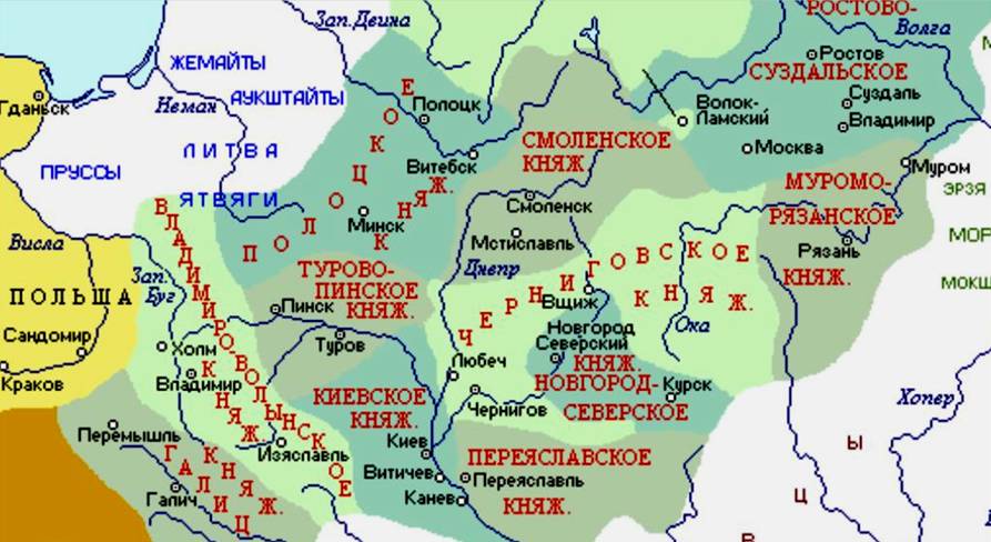карта Турово-Пинского княжества