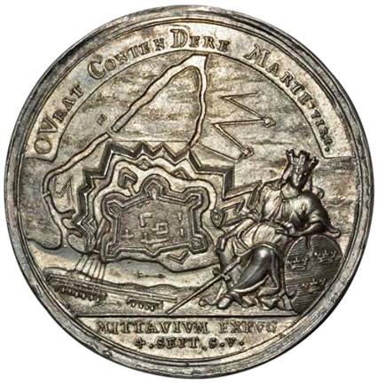 Медаль Петра 1 в память взятия Митавы