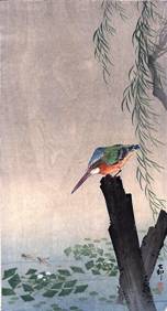 Птица на дереве японская живопись