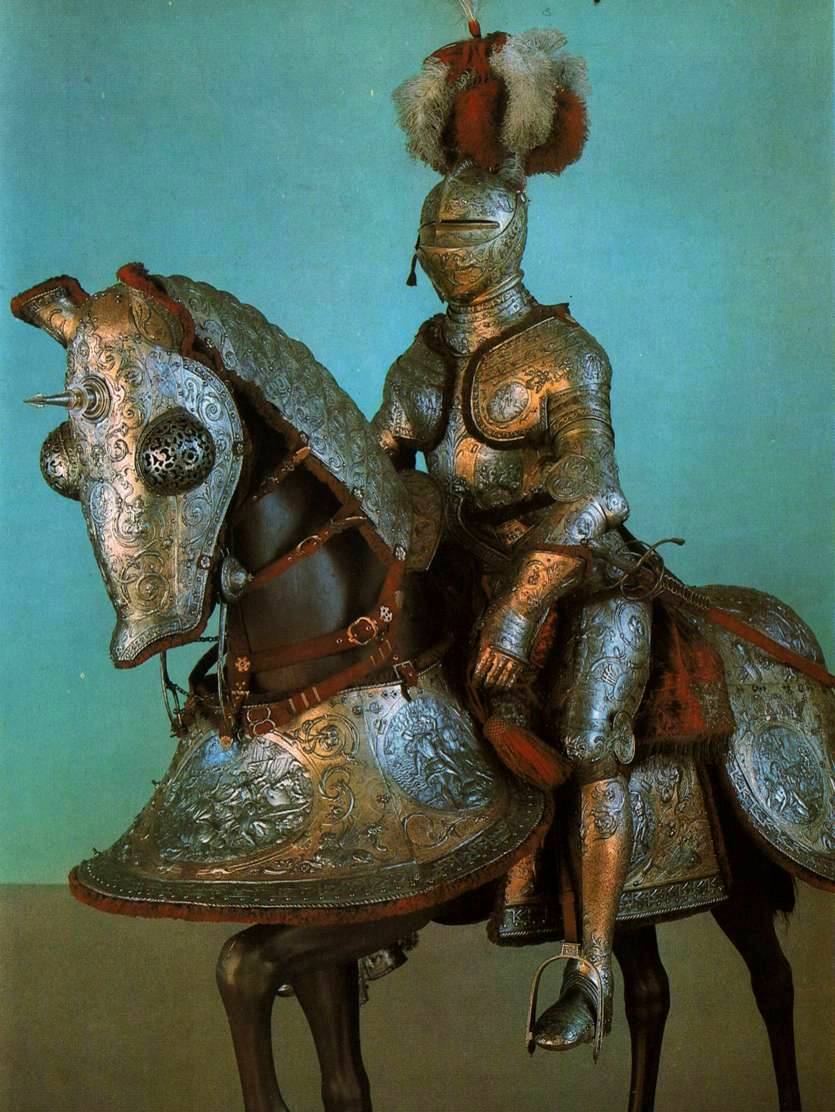 armura cavaleresc pentru călăreț și cal