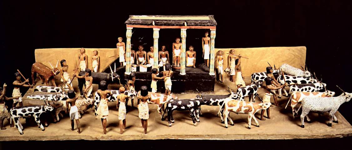 Гробница Мекетра - миниатюрная скульптурная композиция подсчет стада