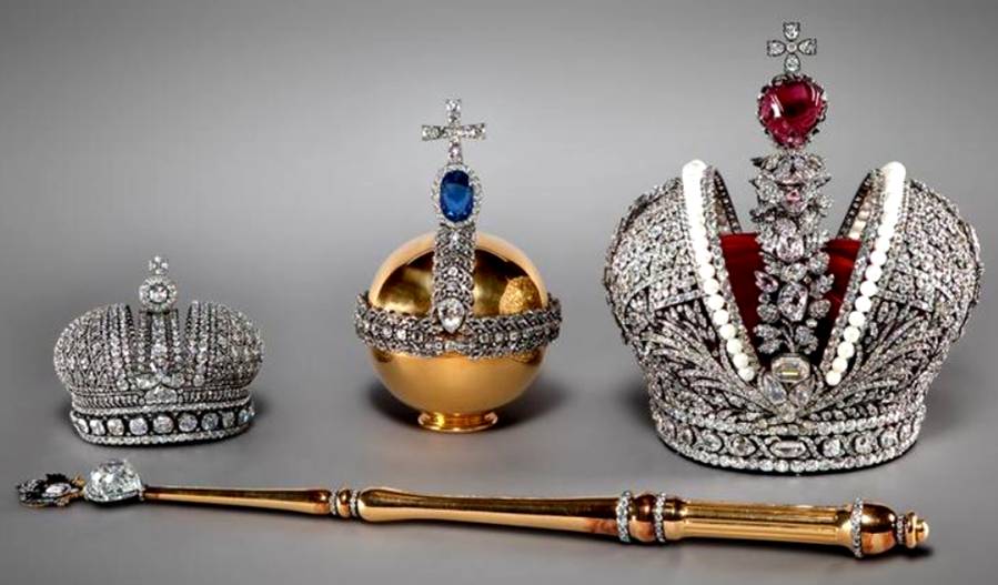 Большая императорская корона, скипетр и держава Российской империи