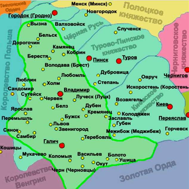 Карта Галицкого княжества