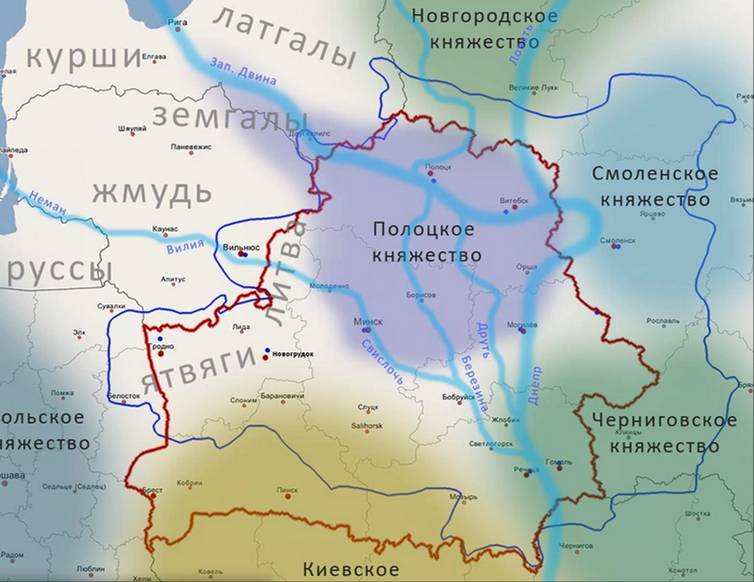 Карта Полоцкого княжества