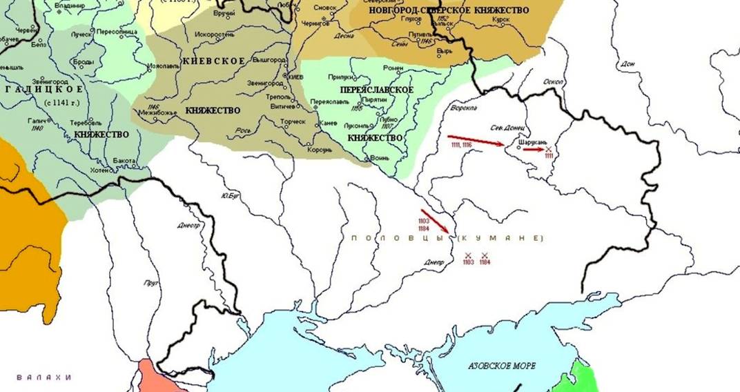 Карта Переяславского княжества