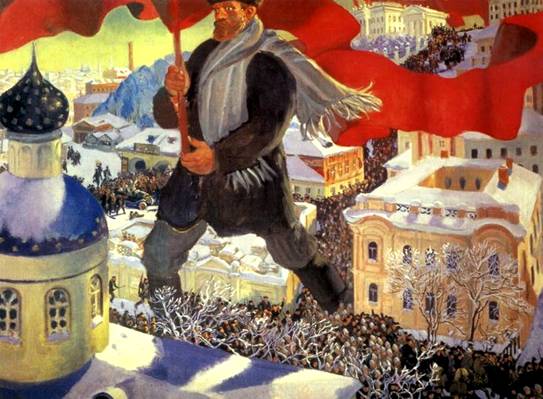 Кустодиев. Картина Большевик