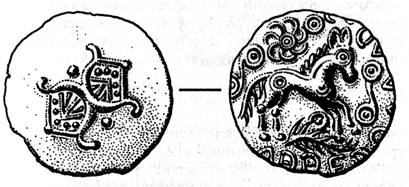 кельтская монета с надписью