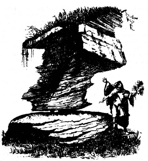 Друид, качающийся камень и омела