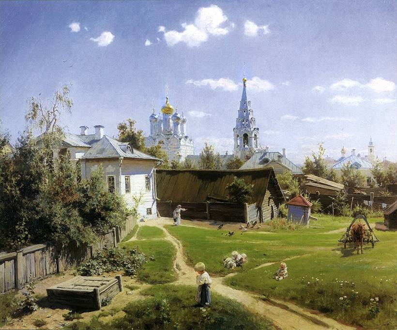 Картина Поленова Московский дворик