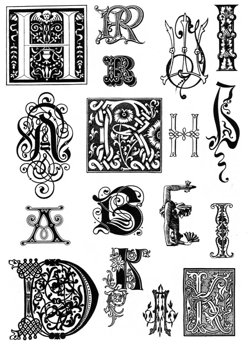 Шрифт буквица. Готическая буквица каллиграфии. Орнамент в готическом стиле. Инициалы в кельтском стиле. Буквы с орнаментом.