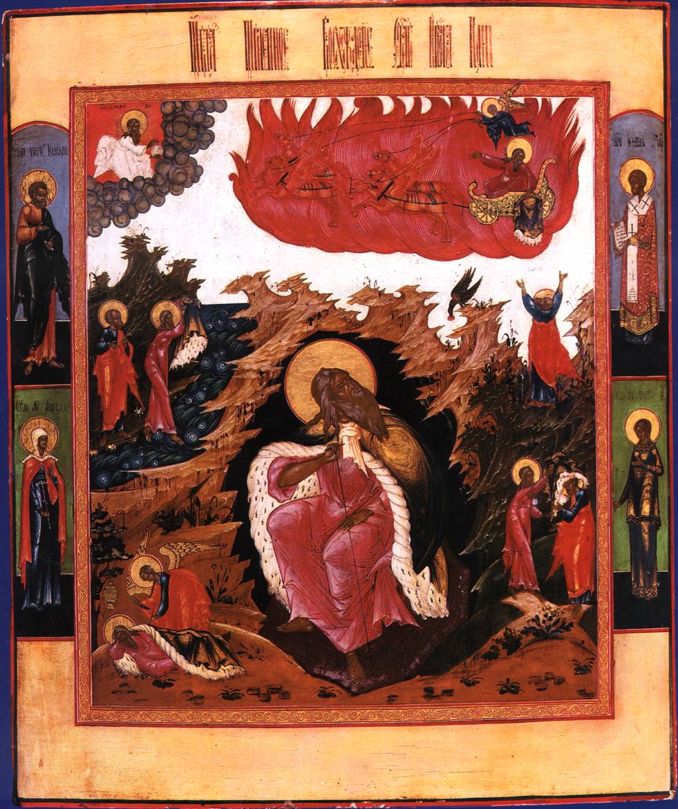 Илья пророк в пустыне со сценами жития и Огненным восхождением