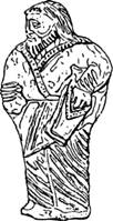 Полая золотая фигурка мужчины, возможно жреца, держащего чашу
и колчан. Куль-Оба. IV в. до н. э. Высота около 5 дюймов
